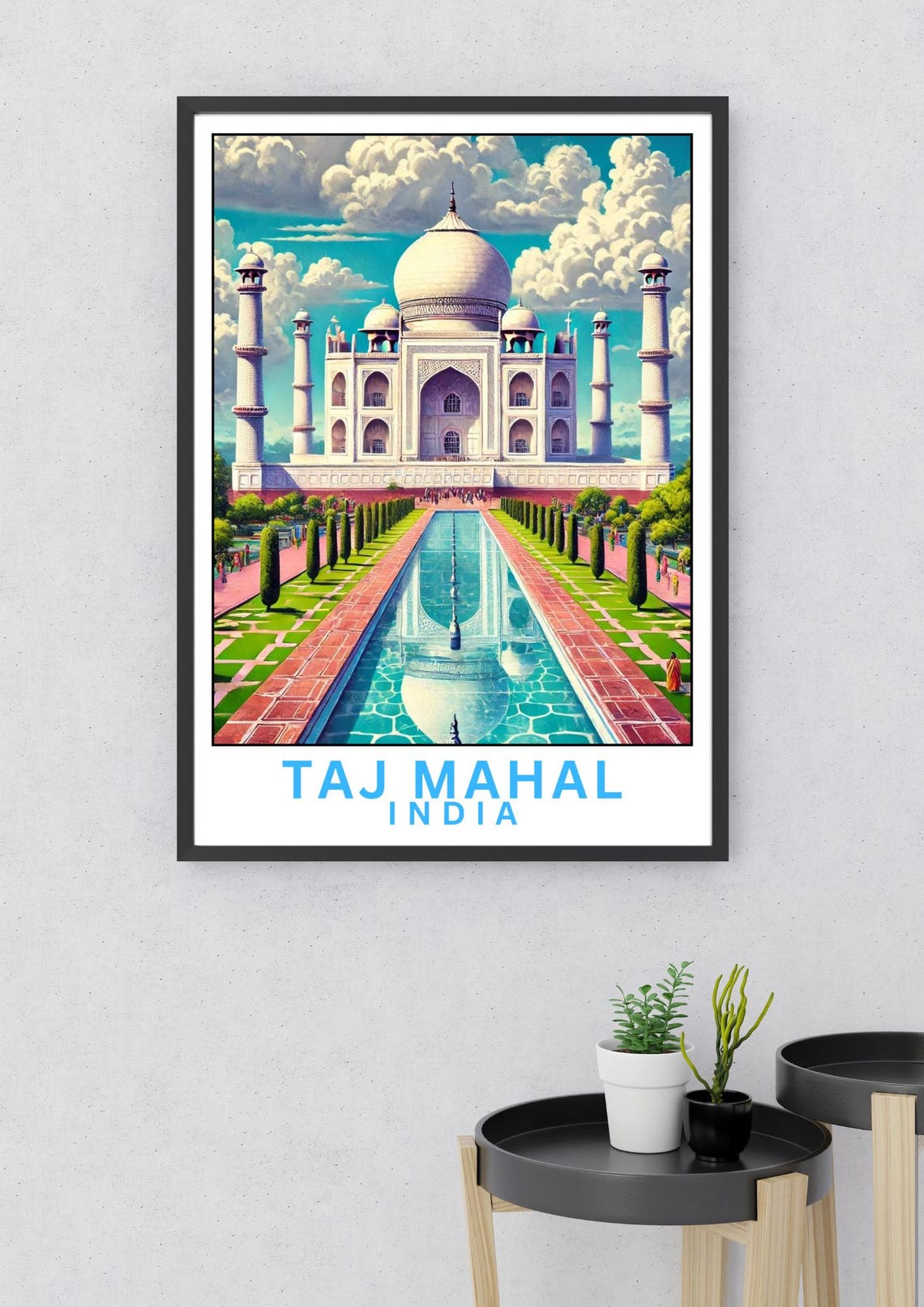 Taj Mahal India White Marble Mausoleum Reflecting Pool Poster - Image 2