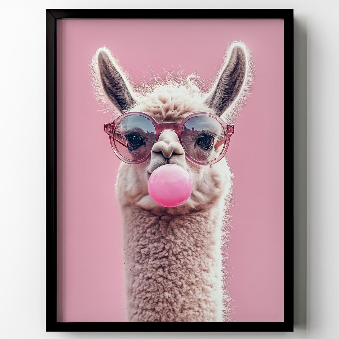 Llama Alpaca Funny Animal Poster Print, Modern Decor