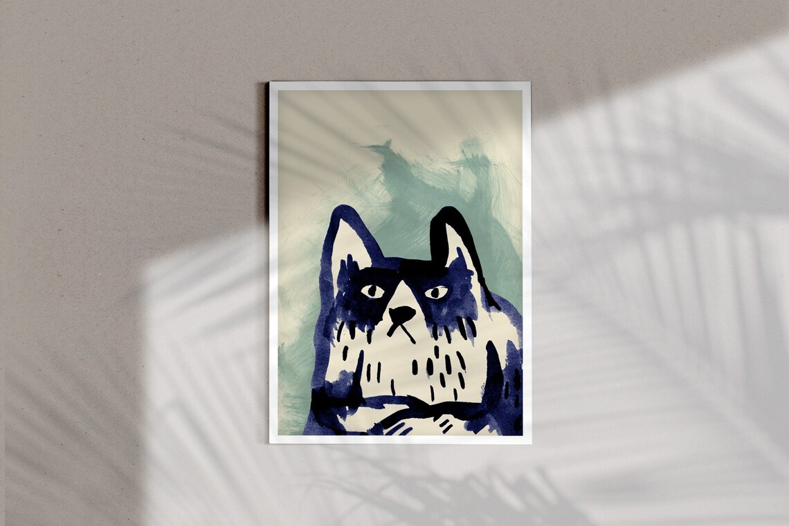 Cat Art Print, Living Room Office Decor - Image 3