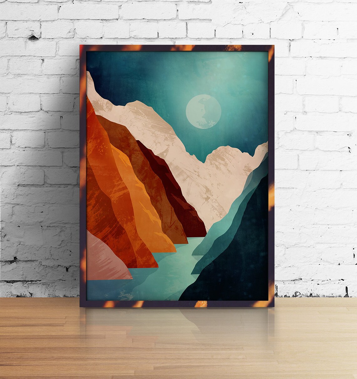 Canyon Mountain Landscape Art Print, Hiker Gift - Image 3