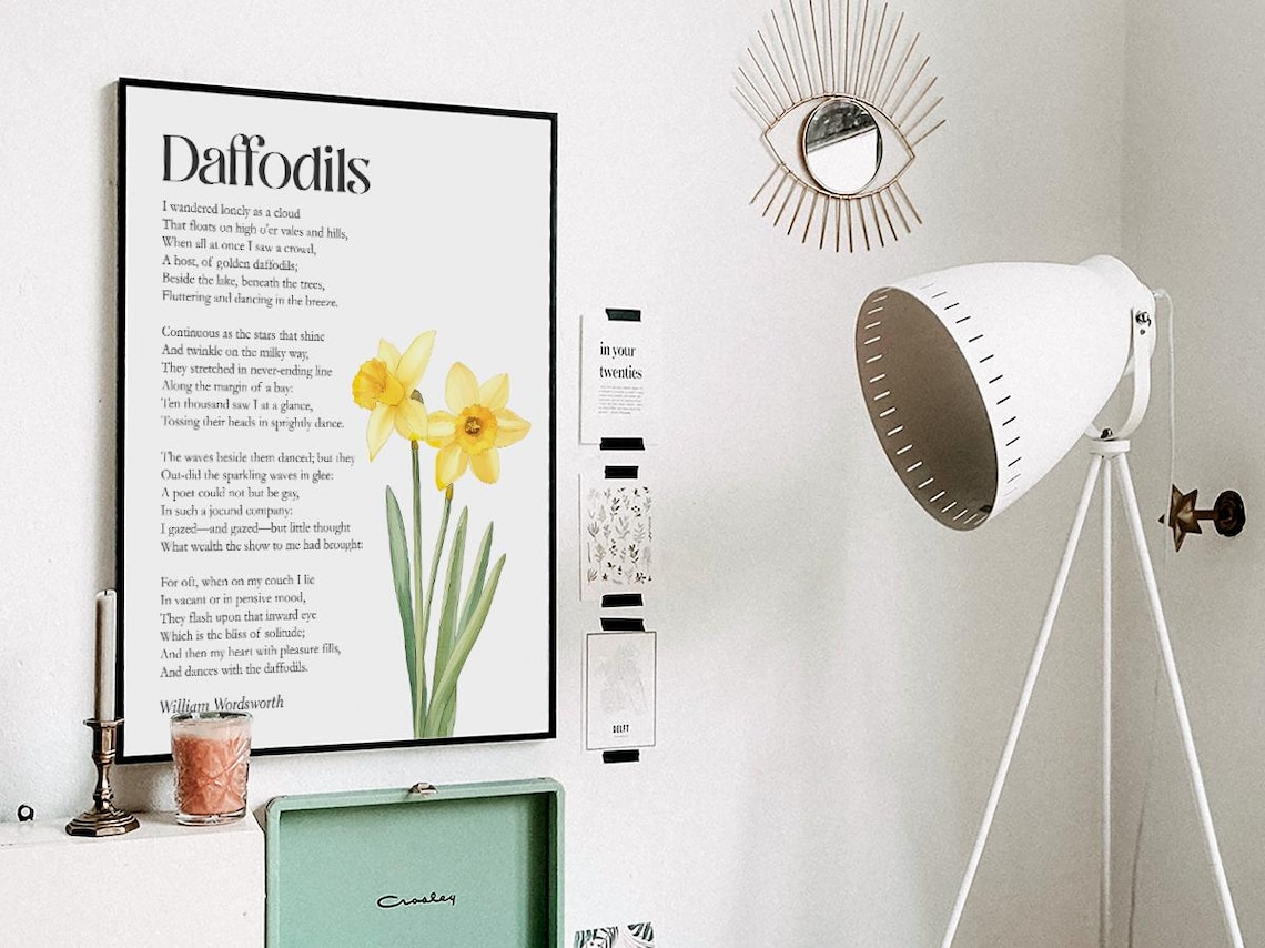 Daffodils Poem by William Wordsworth, Art Print - Image 3