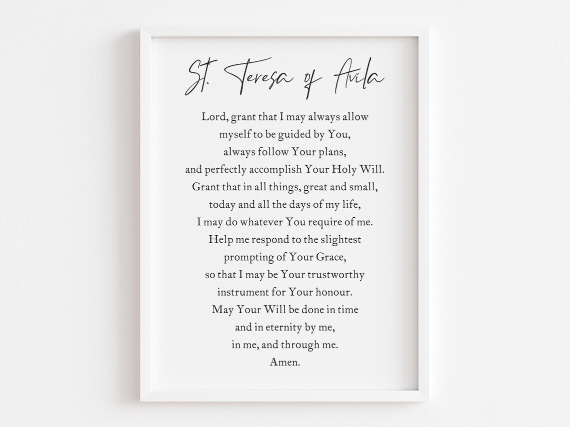 St Teresa of Avila Prayer Lord Grant That I May Prayer Print