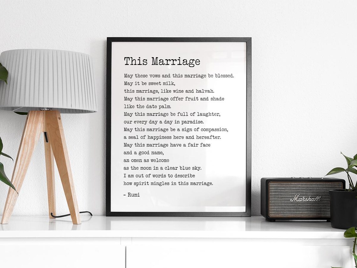 This Marriage Poem By Rumi, Wedding Vows Art Print - Image 2