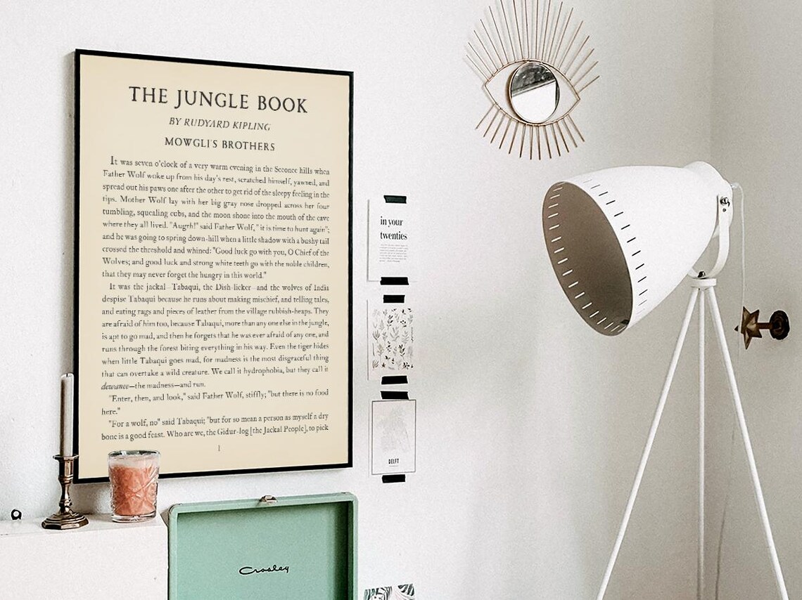 The Jungle Book First Page, Vintage Classic Nursery Decor - Image 3