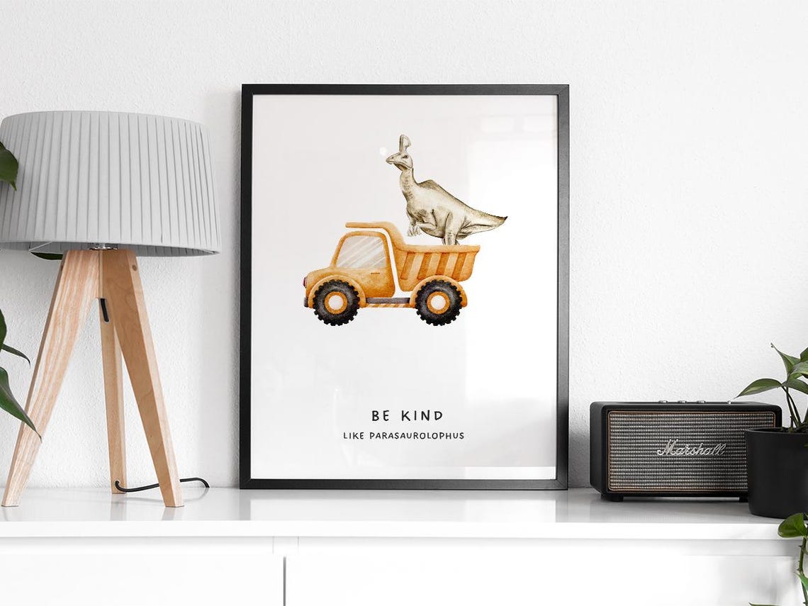 Dinosaur Parasaurolophus Nursery Art Print - Image 2