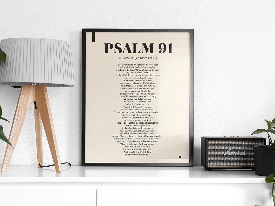 Psalm 91 My Refuge And My Fortress Bible Protection Verse Wall Art - Image 2