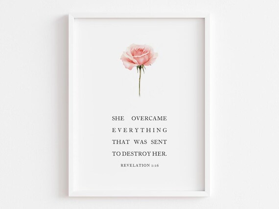 She Overcame Everything That Was Sent, Scripture Art