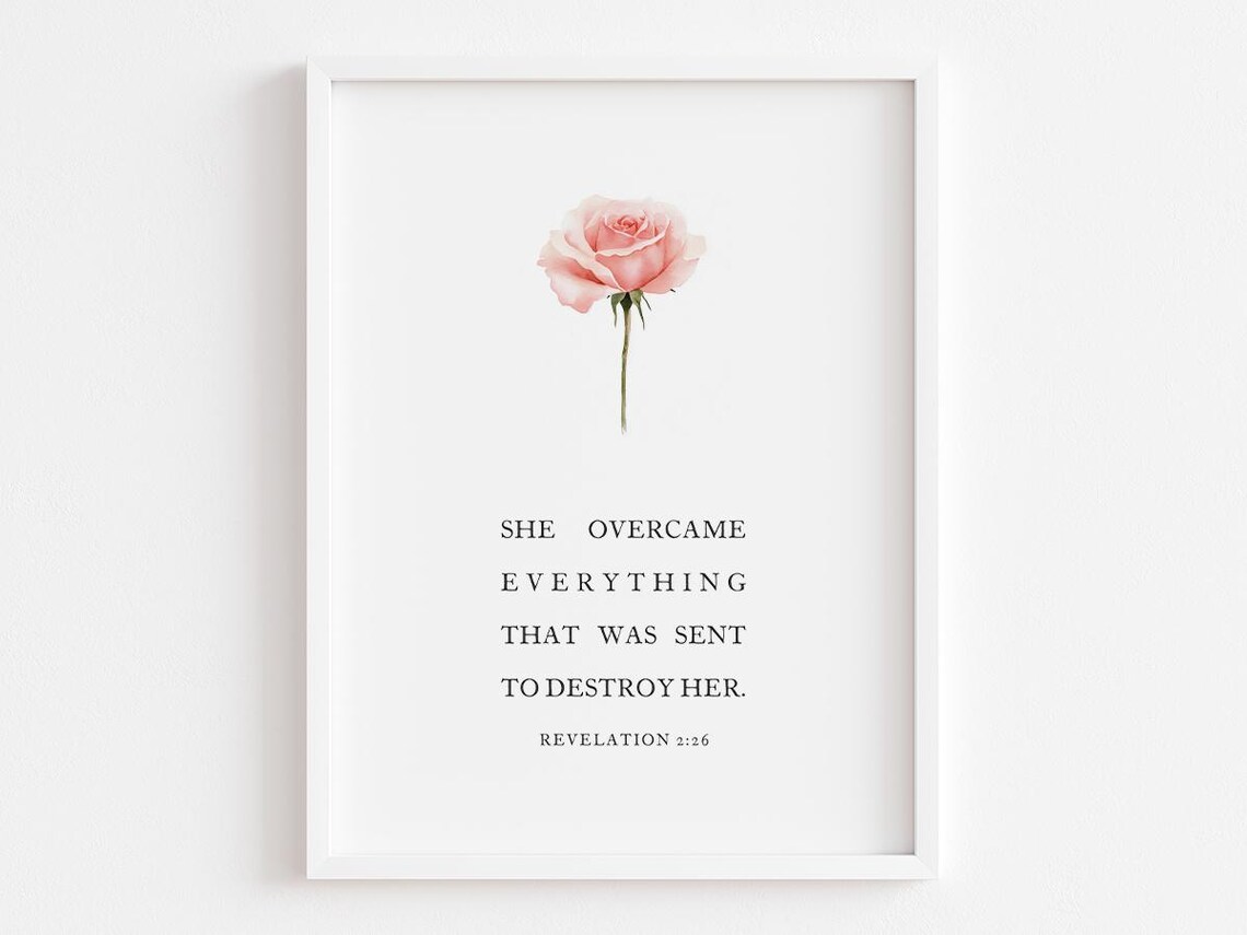 She Overcame Everything That Was Sent, Scripture Art