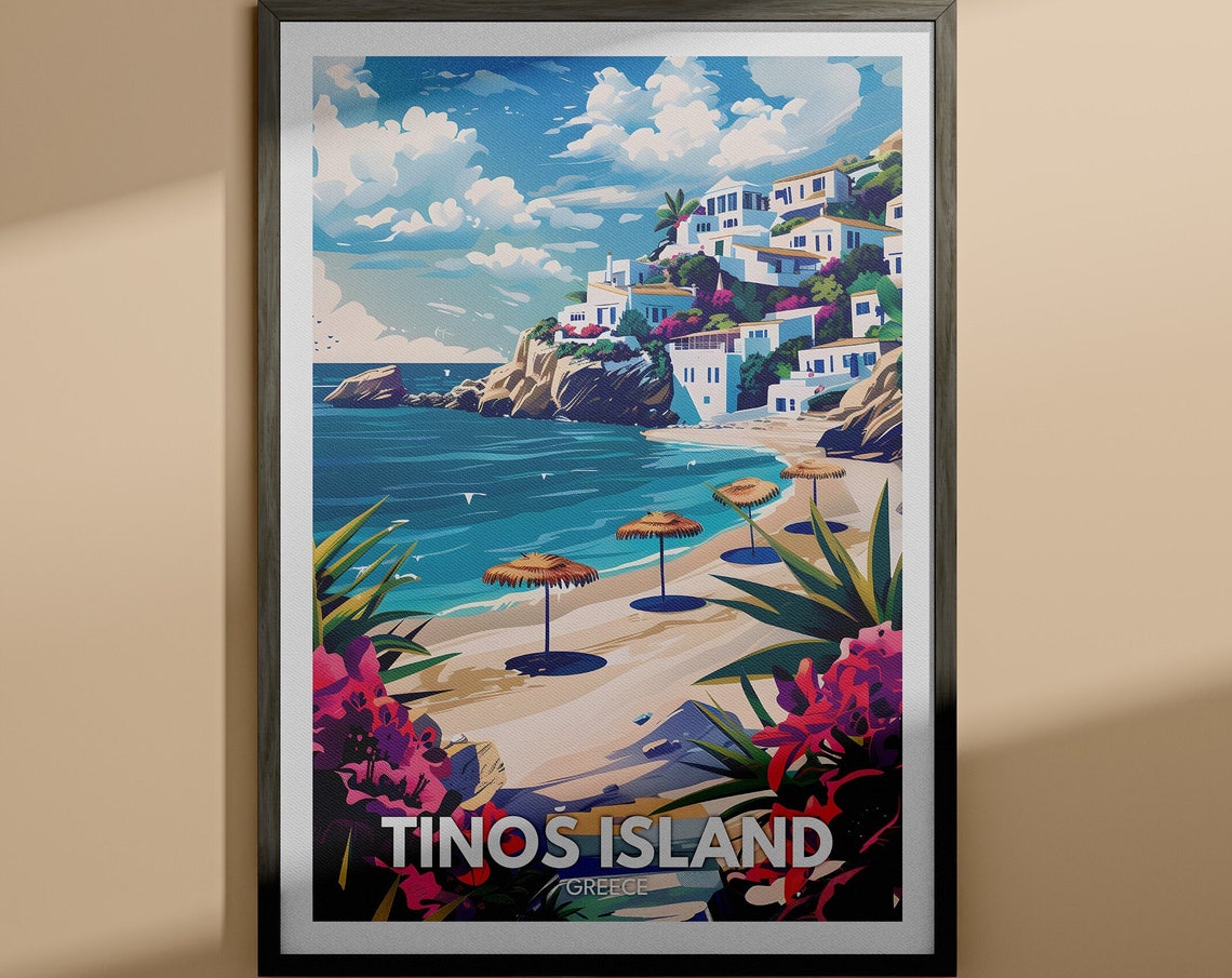 Tinos Island Print Tinos Island Travel Poster Greece Wall Art Print Greece Home Decor Travel Wall Art Poster Unique City Print