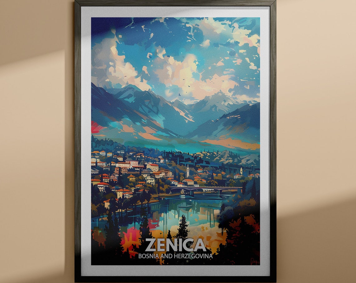 Zenica Print Zenica Travel Poster Bosnia And Herzegovina Wall Art Print Bosnia And Herzegovina Home Decor Travel Wall Art Decor