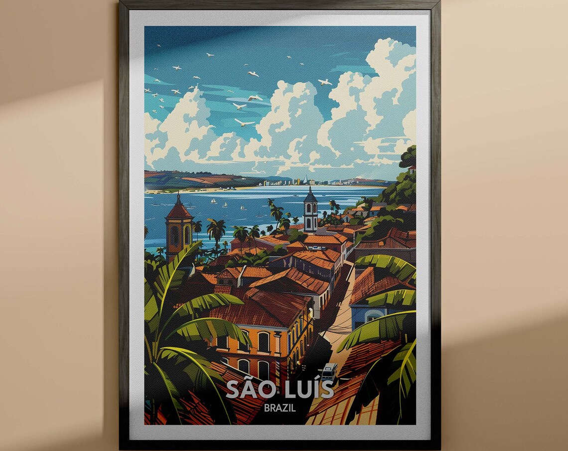 So Lus Print So Lus Travel Poster Brazil Wall Art Print Brazil Home Decor Travel Wall Art Poster Unique City Print