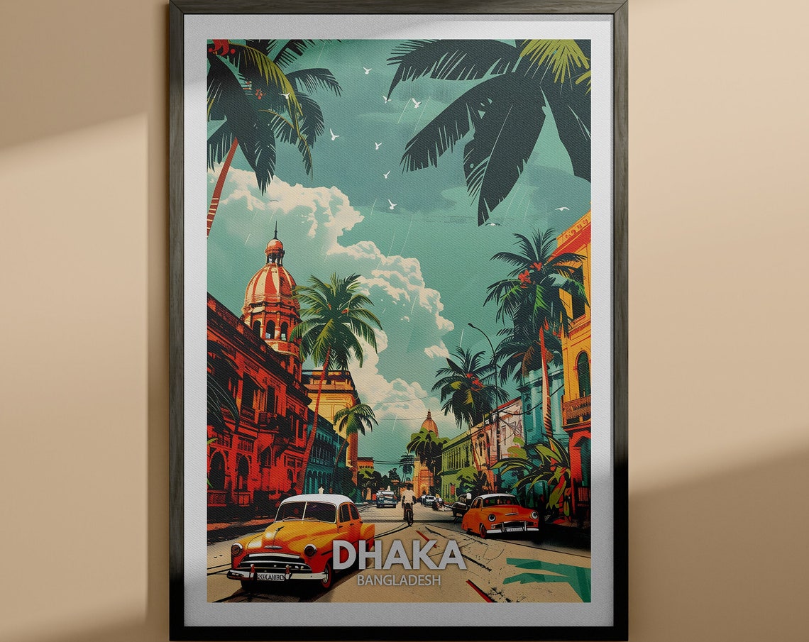 Dhaka Print Dhaka Travel Poster Bangladesh Wall Art Print Bangladesh Home Decor Travel Wall Art Decor Unique City Poster