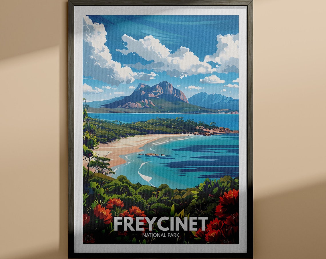 Freycinet National Park Tasmania Pink Granite Coast Beach Poster