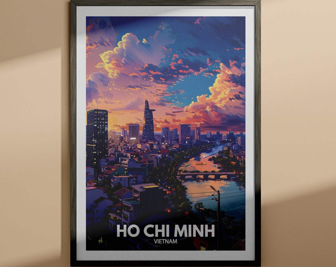 Ho Chi Minh Art Print Ho Chi Minh Travel Poster Vietnam Wall Art Print Vietnam Home Decor Travel Wall Art Decor Unique City Poster