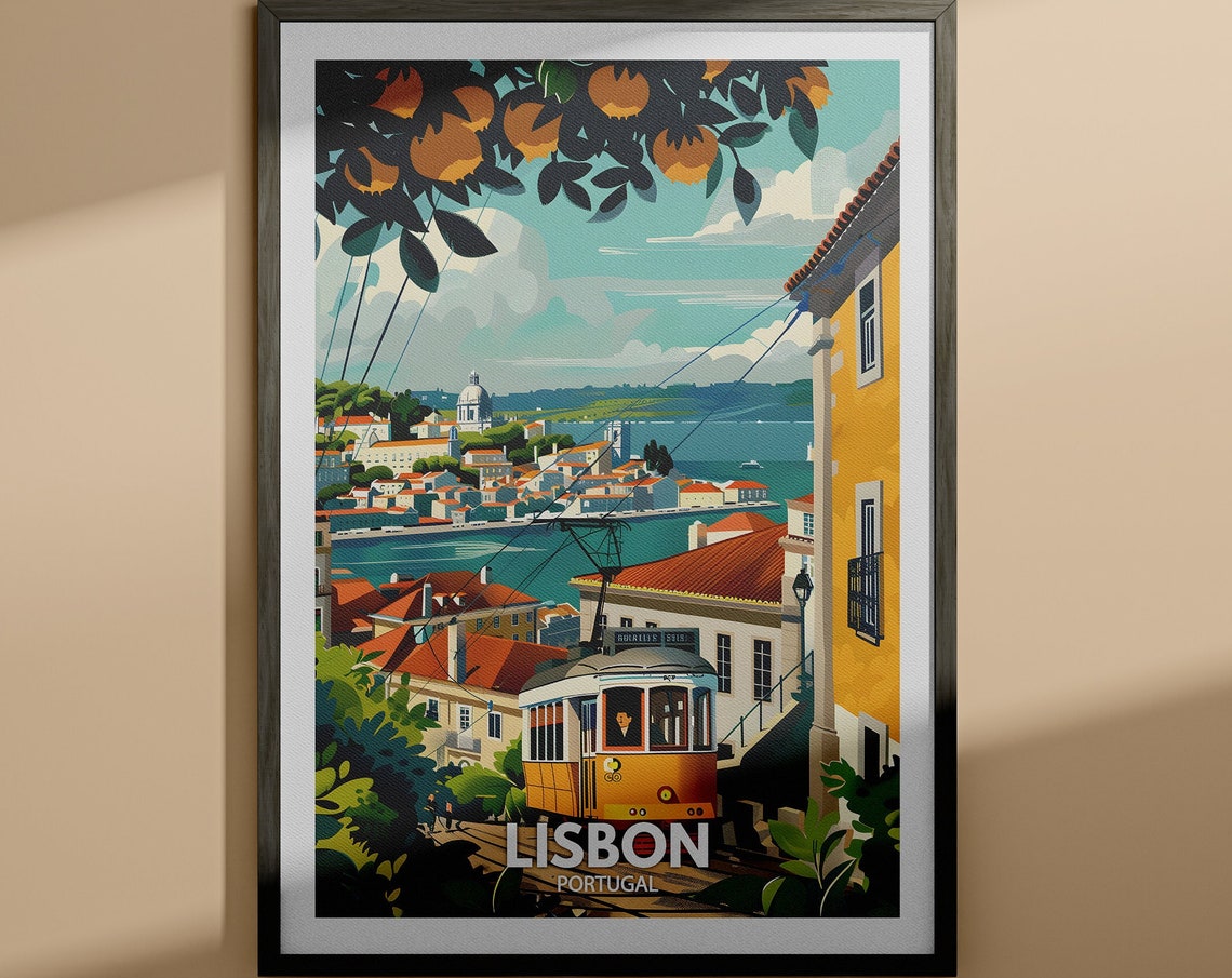 Lisbon Art Print Lisbon Travel Poster Portugal Wall Art Print Portugal Home Decor Travel Wall Art Decor Unique City Poster