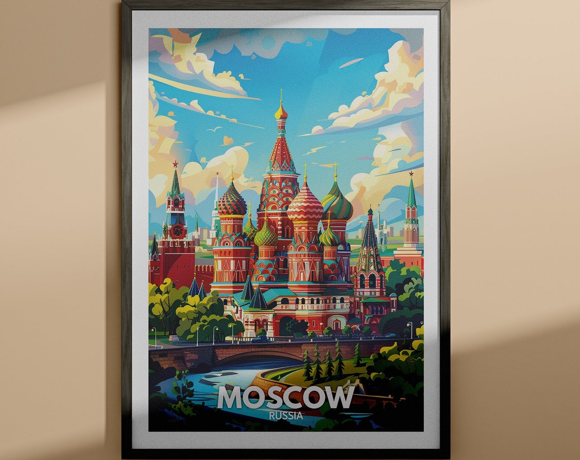 Moscow Art Print Moscow Travel Poster Russia Wall Art Print Russia Home Decor Travel Wall Art Poster Unique City Print