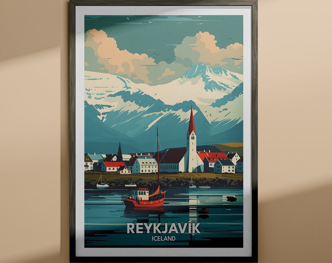 Reykjavk Art Print Reykjavk Travel Poster Iceland Wall Art Print Iceland Home Decor Travel Wall Art Poster Unique City Print