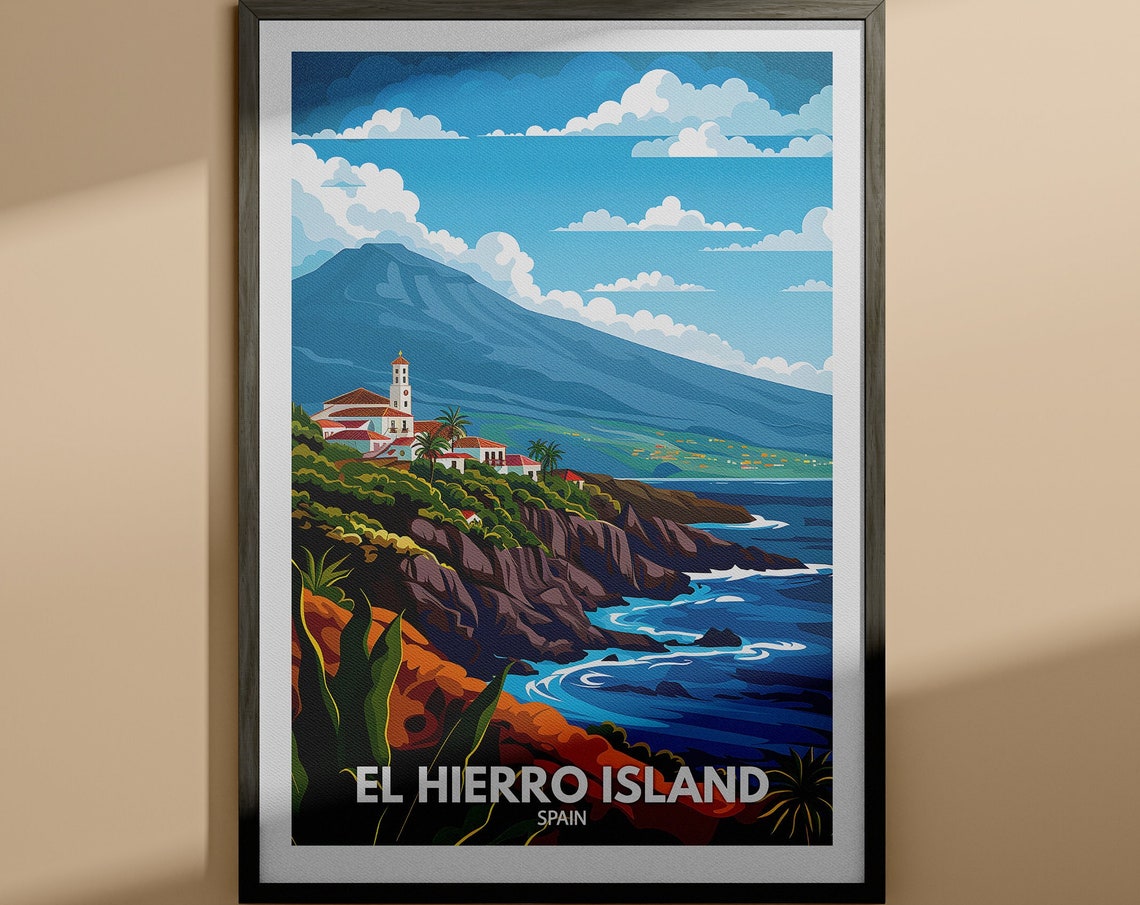 El Hierro Island Spain Volcanic Cliffs Coastal Travel Poster
