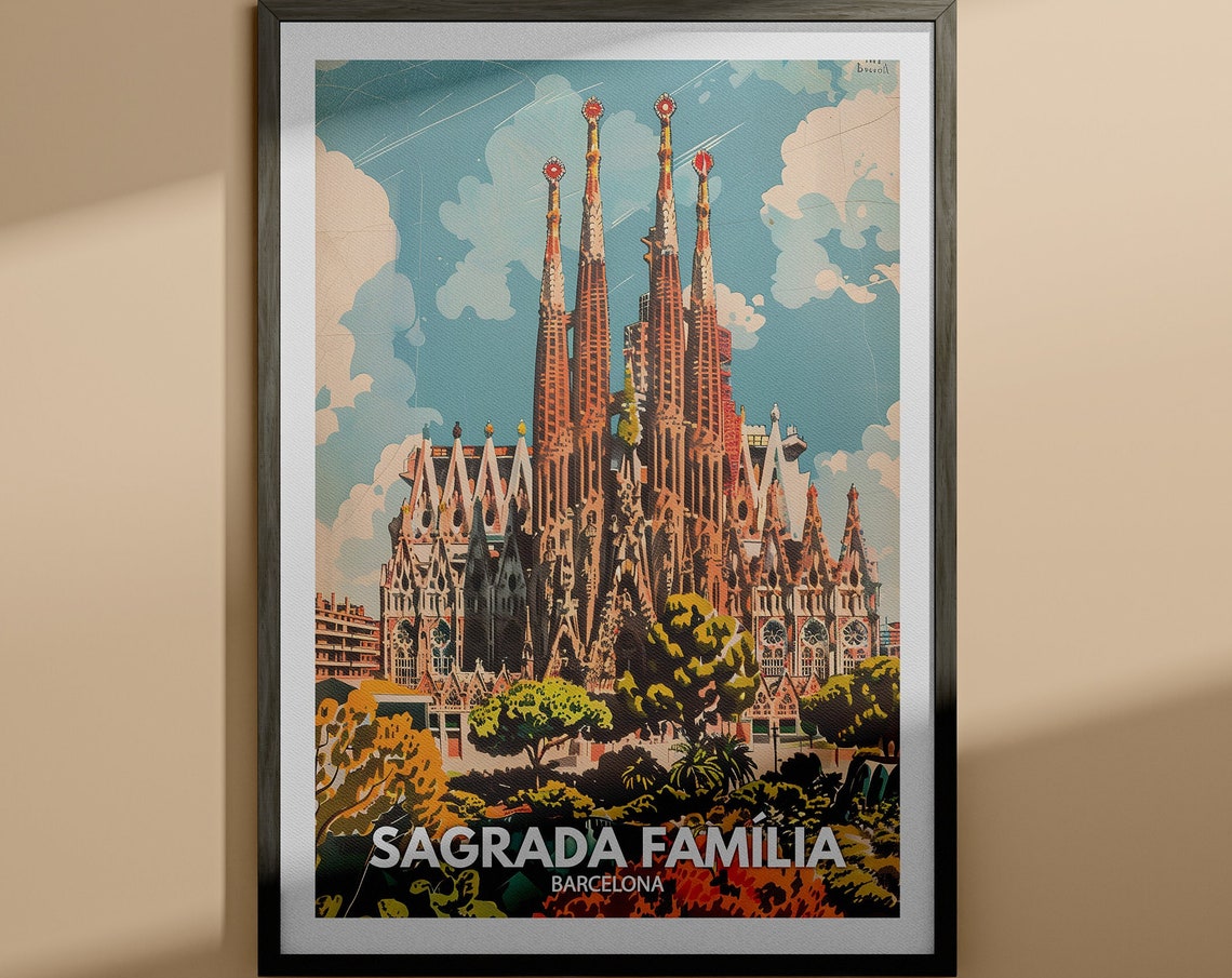 Sagrada Familia Print Sagrada Familia Travel Poster Barcelona Wall Art Print Barcelona Home Decor Europe Wall Arts Eu Landmarks