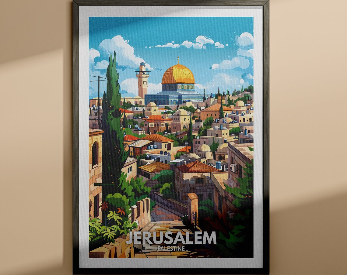 Jerusalem Palestine Old City Dome of the Rock Golden Dome Poster