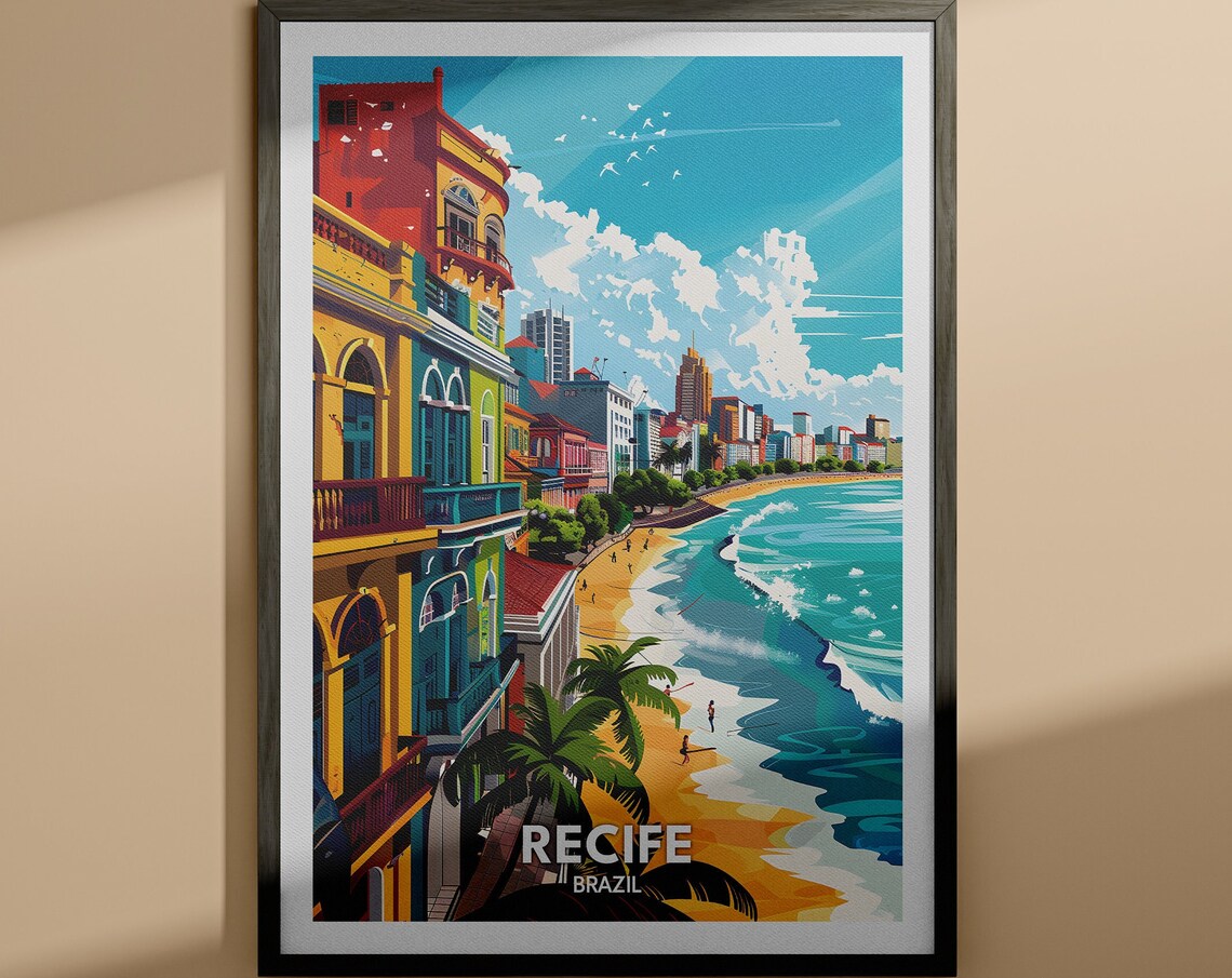 Recife Art Print Recife Travel Poster Brazil Wall Art Print Brazil Home Decor Travel Wall Art Poster Unique City Print