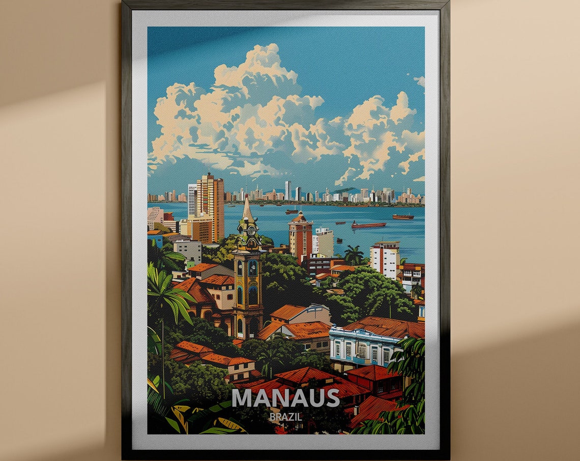 Manaus Print Manaus Travel Poster Brazil Wall Art Print Brazil Home Decor Travel Wall Art Poster Unique City Print