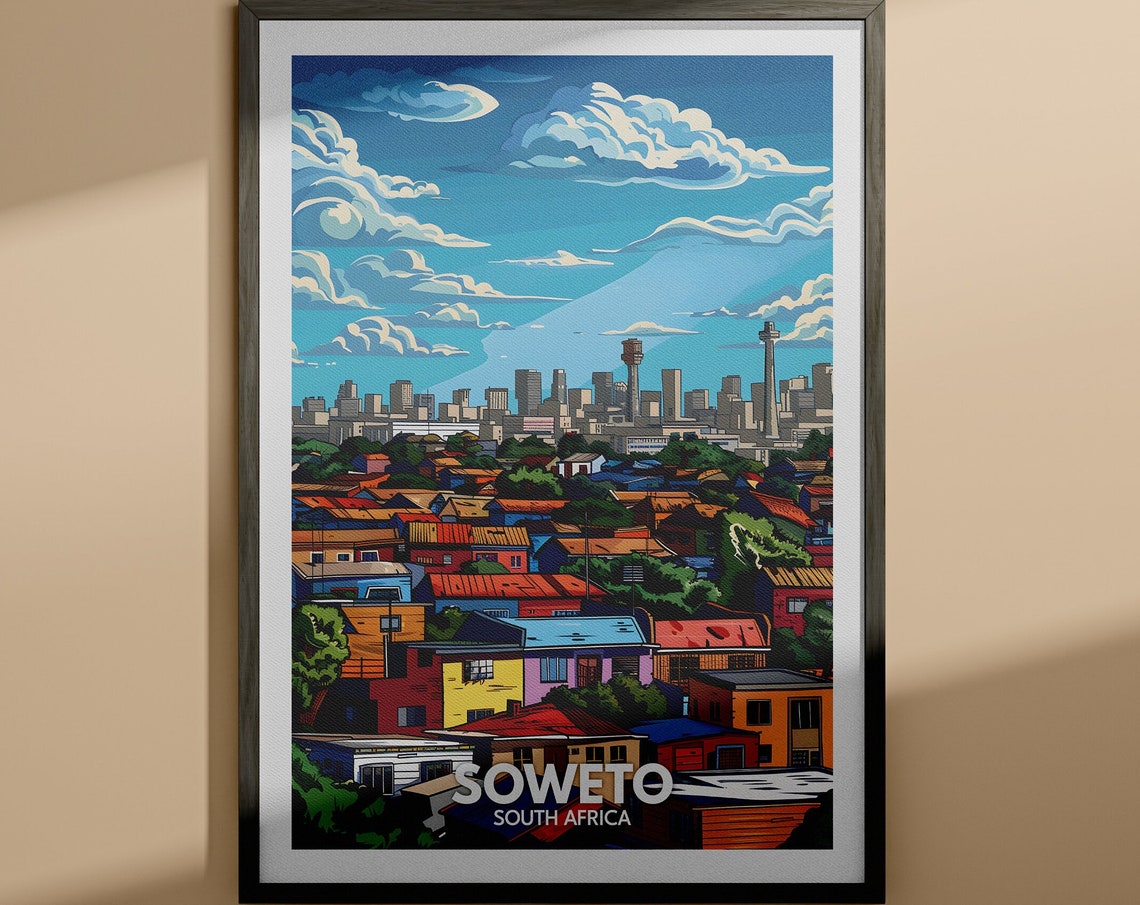 Soweto Print Soweto Travel Poster South Africa Wall Art Print South Africa Home Decor Travel Wall Art Decor Unique City Poster
