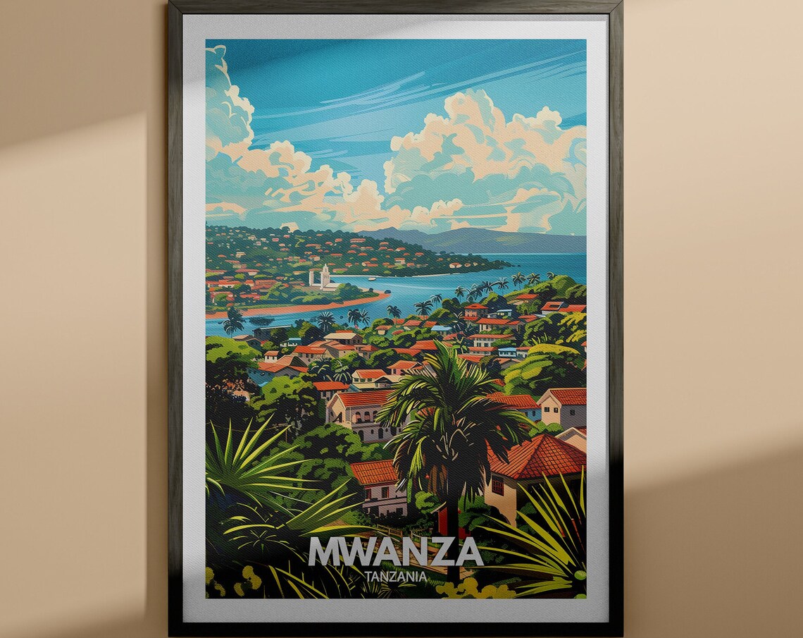 Mwanza Print Mwanza Travel Poster Tanzania Wall Art Print Tanzania Home Decor Travel Wall Art Decor Unique City Poster