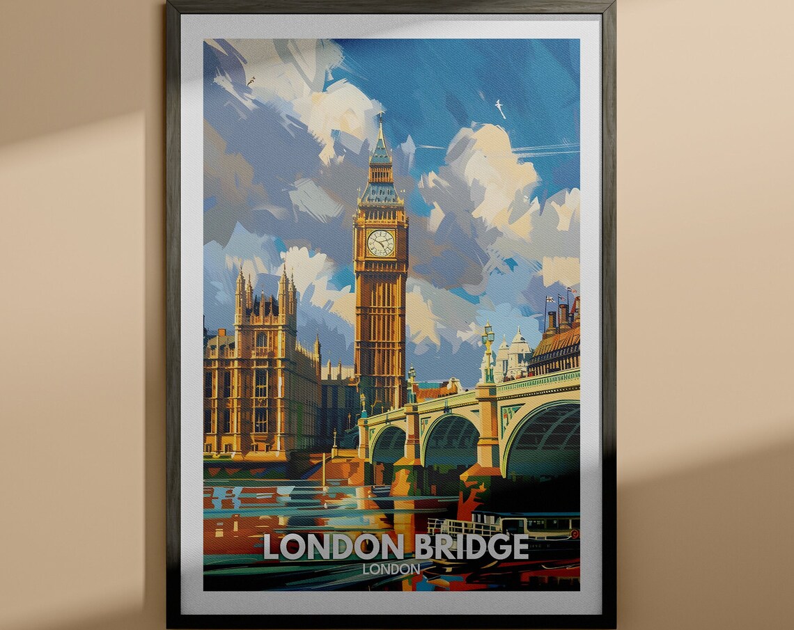 London Big Ben And Westminster Bridge River Thames City Poster