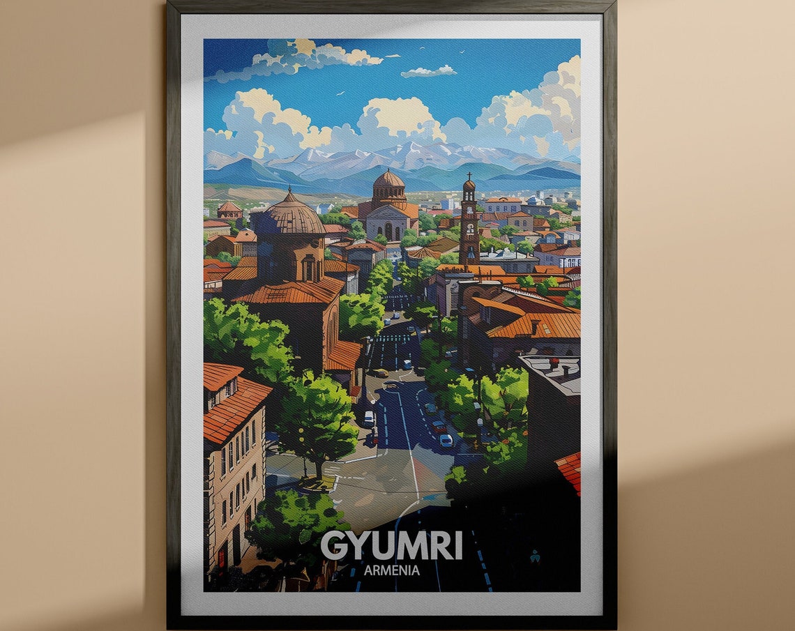 Gyumri Print Gyumri Travel Poster Armenia Wall Art Print Armenia Home Decor Travel Wall Art Decor Unique City Poster