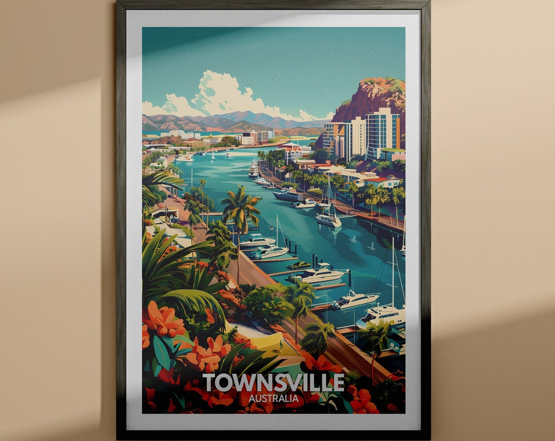 Townsville Print Townsville Travel Poster Australia Wall Art Print Australia Home Decor Travel Wall Art Decor Unique City Poster