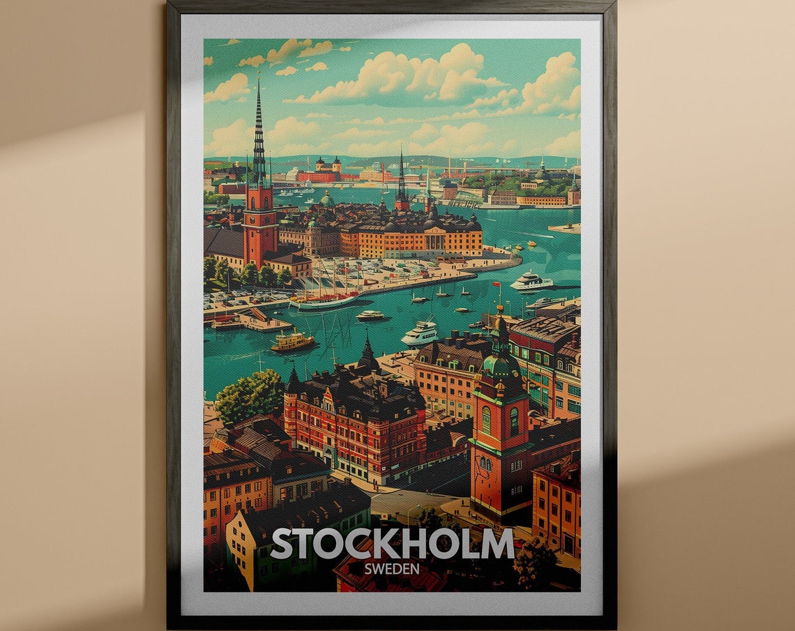 Stockholm Art Print Stockholm Travel Poster Sweden Wall Art Print Sweden Home Decor Travel Wall Art Decor Unique City Poster