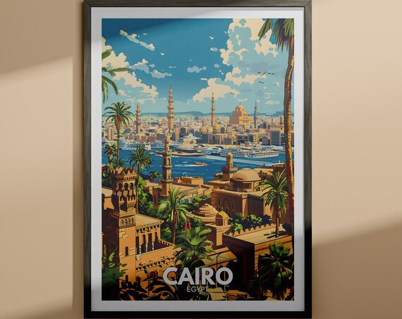 Cairo Travel Print Cairo Art Poster Egpyt Travel Wall Print Housewarming Gift City Wall Decor Poster Art Gifts