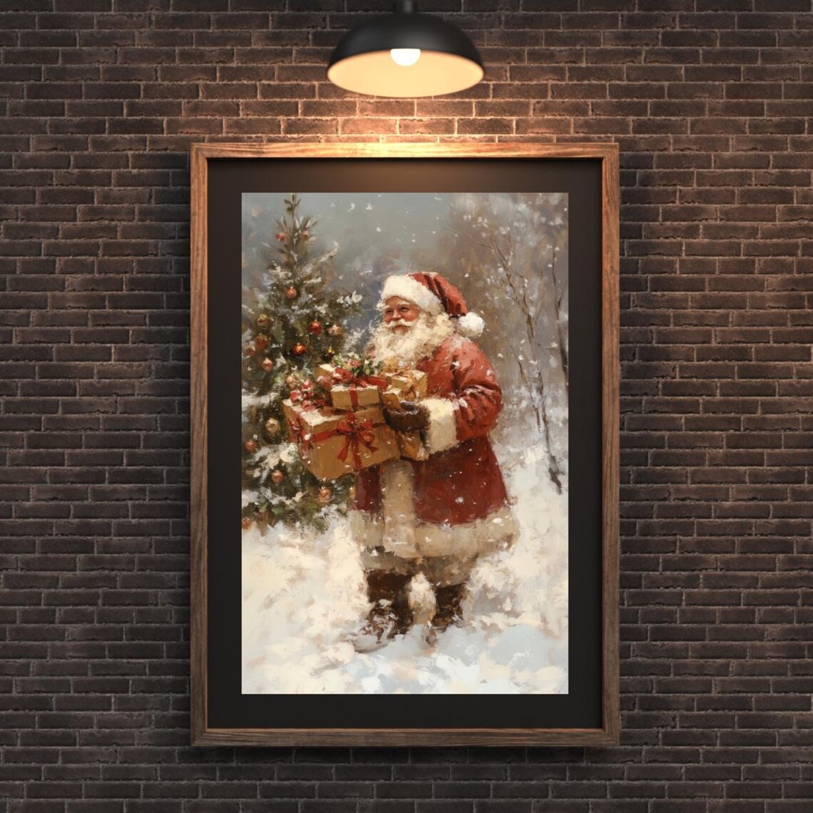 Vintage Santa Claus Art Print, Christmas Home Decor - Image 4