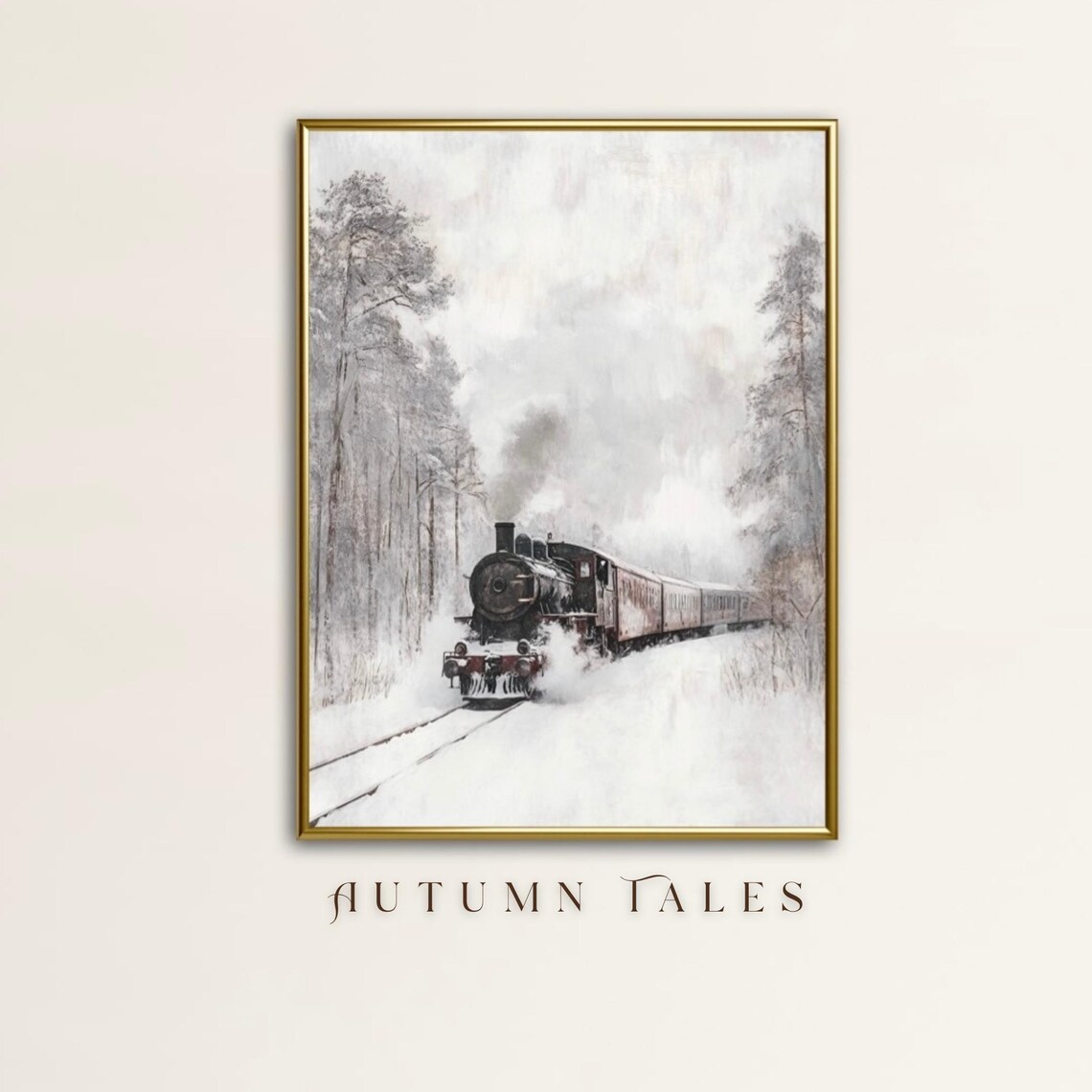 Orient Express Train In A Snow-Covered Forest, Art Print