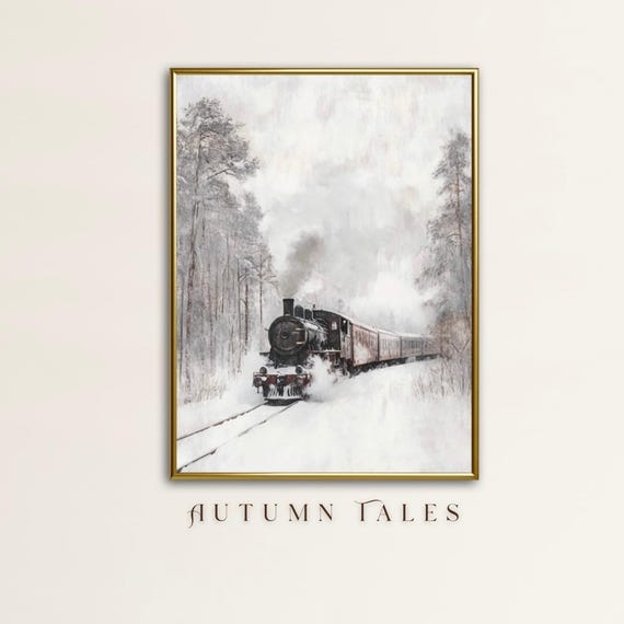 Orient Express Train In A Snow-Covered Forest, Art Print