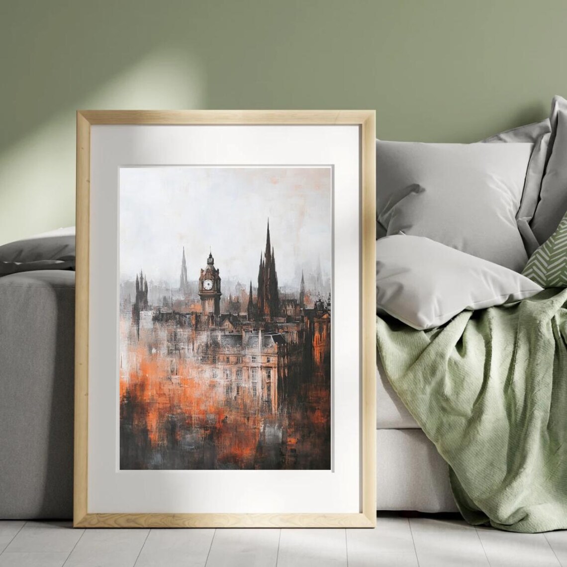 Autumn Tales London Big Ben Clock Tower Moody Abstract Cityscape Art Print - Image 4