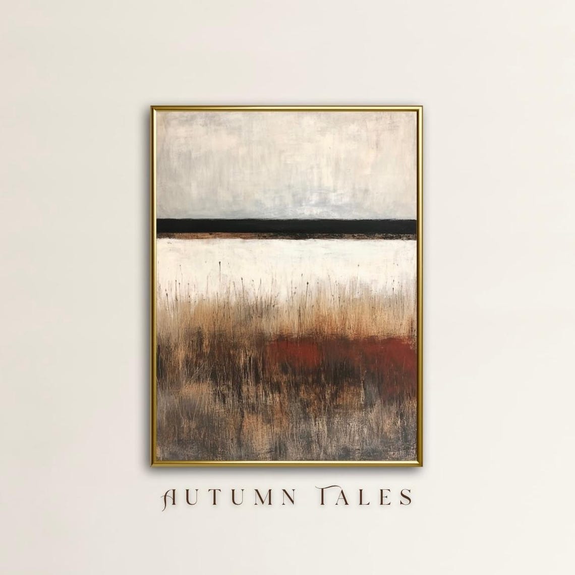 Abstract Fall Landscape Wabi Sabi Earth Tone Minimal Art Poster