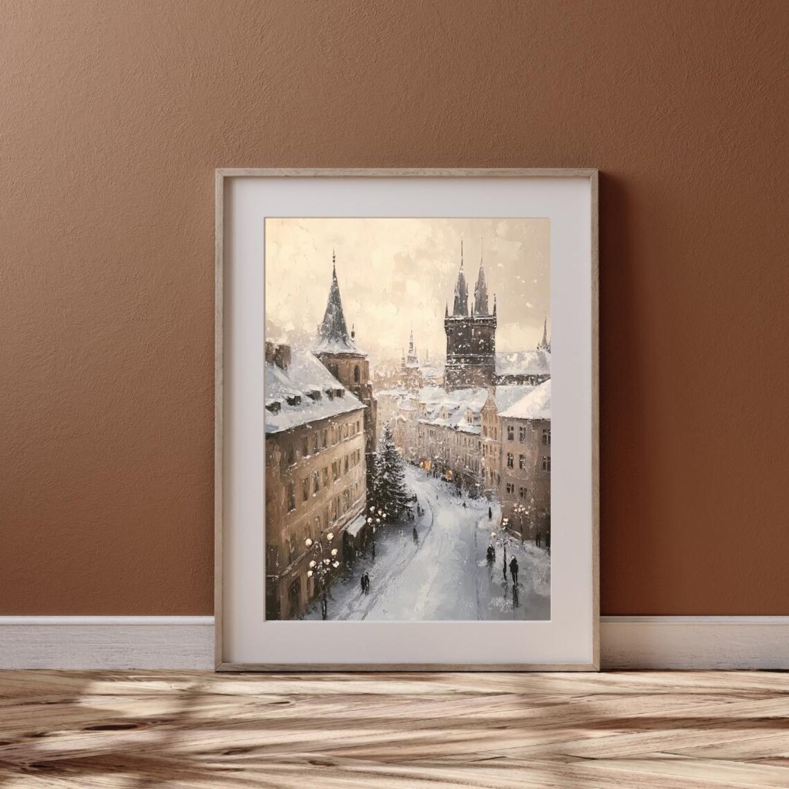 Vintage European City In Winter Art Print - Image 6