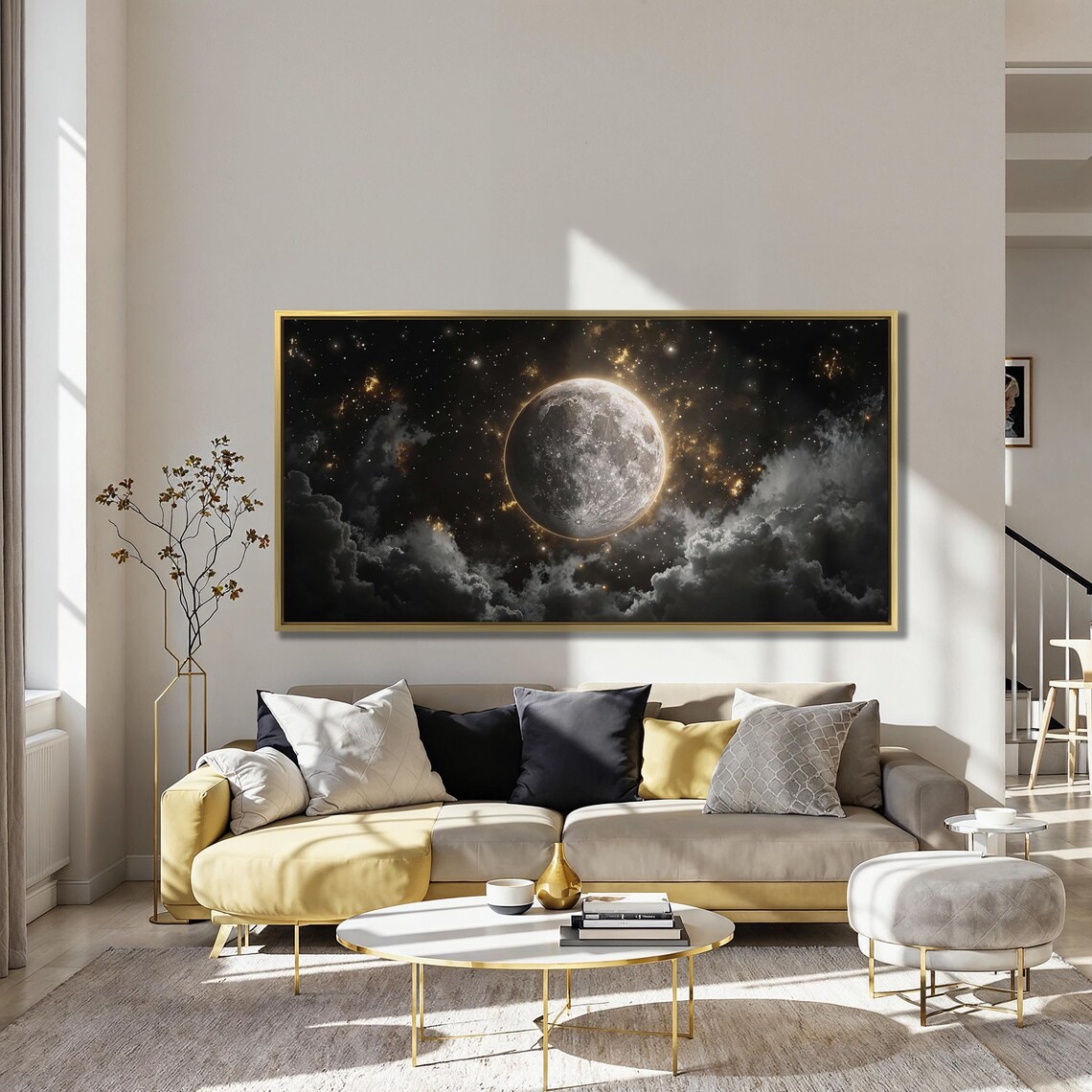 Full Moon Mystical Moonlit Night Sky Art Print - Image 4