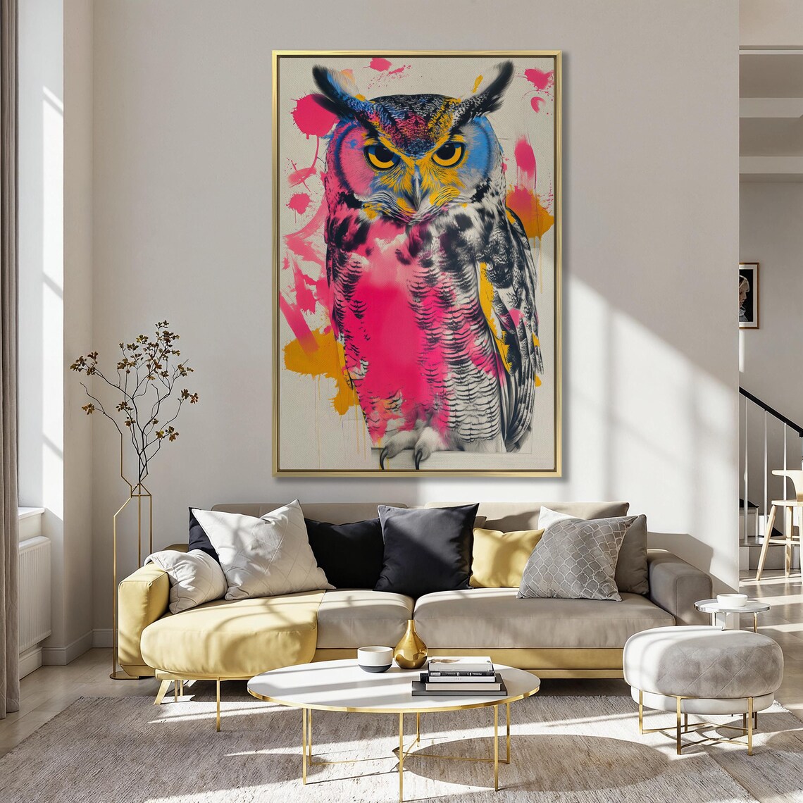 Colorful Owl Abstract Animal Wall Art Print, Vibrant - Image 5