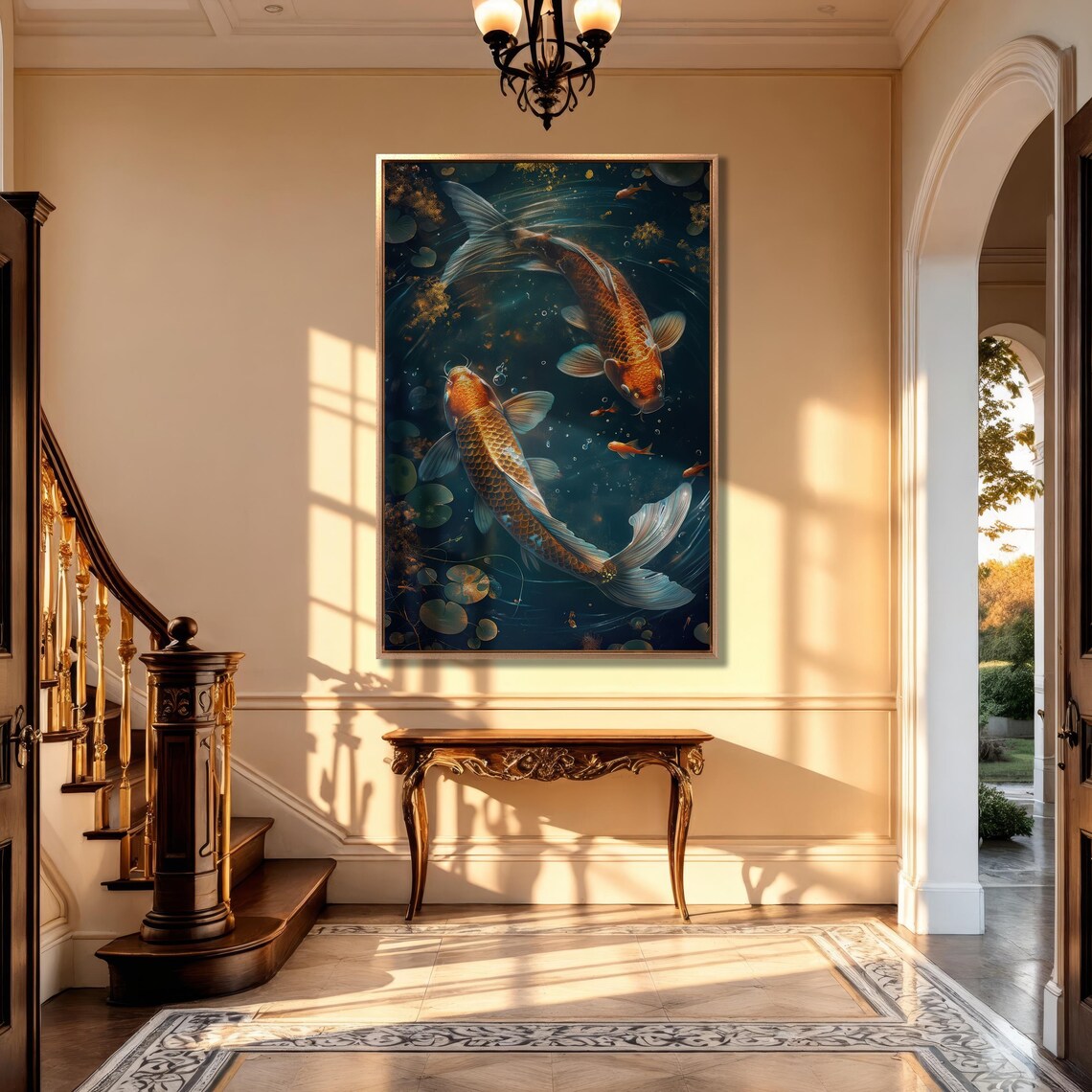 Koi Fish Abstract Art Print, Modern Aquatic Decor - Image 5