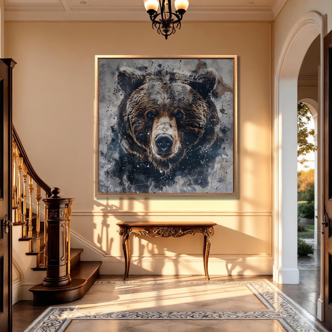 Grizzly Bear Portrait Watercolor Animal Art Print - Image 4