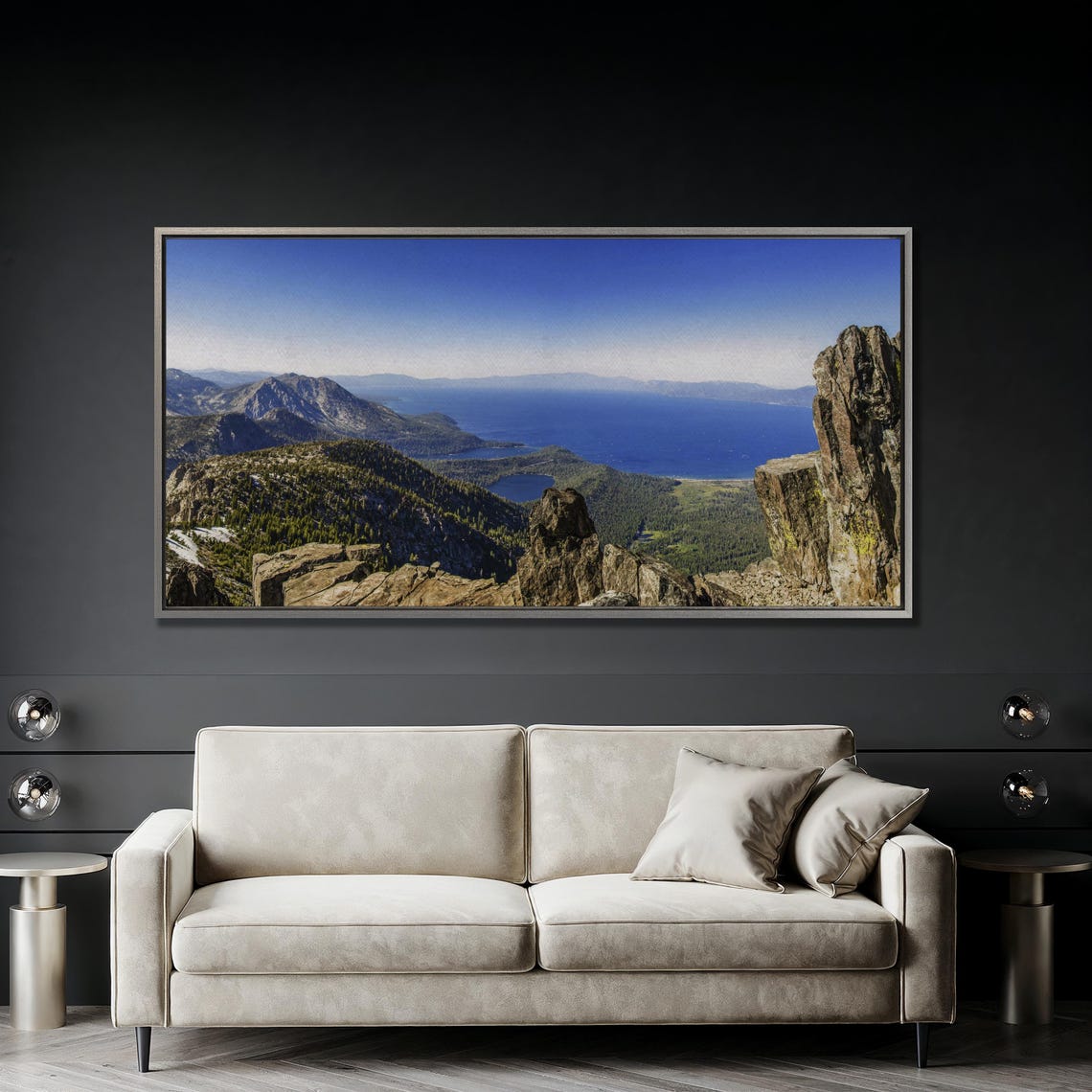 Lake Tahoe Panorama From Mount Tallac Daytime Scenic View Poster - Image 2