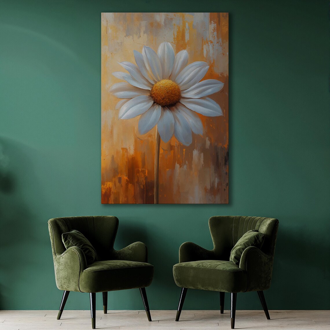 White Daisy Botanical Art Print, Modern Floral - Image 2
