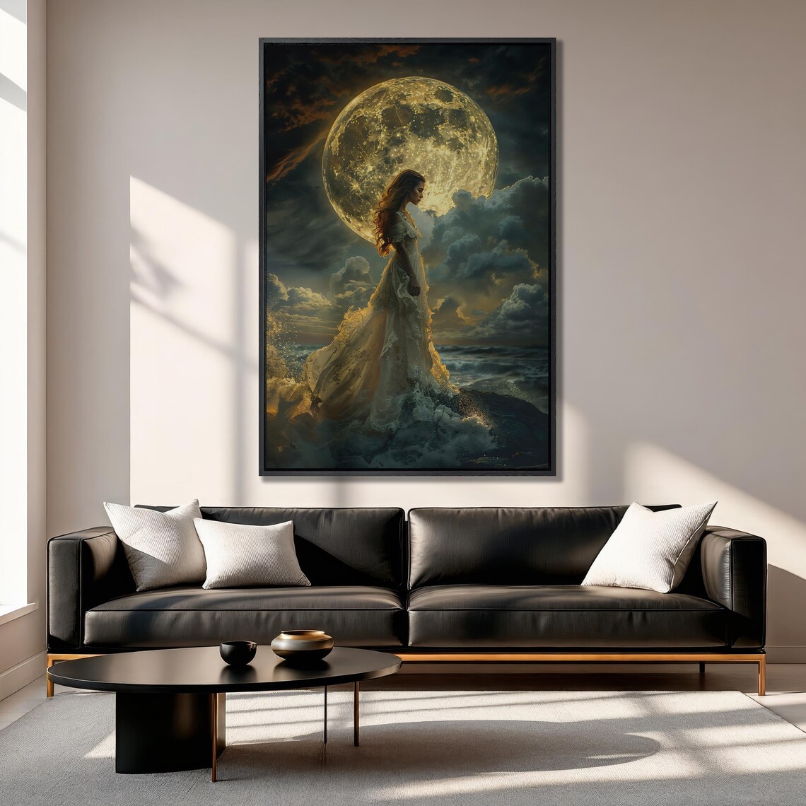 Mystic Full Moon Woman, Romantic Fantasy Poster - Image 3