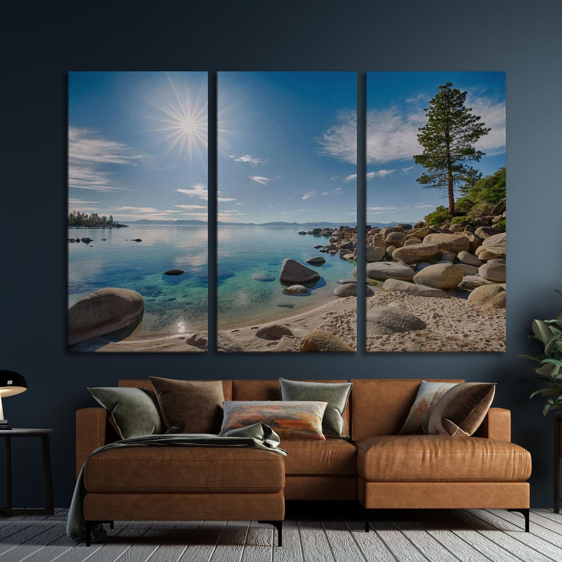 Sunny Lake Tahoe Beach With Turquoise Water And Giant Boulders Poster - Image 5