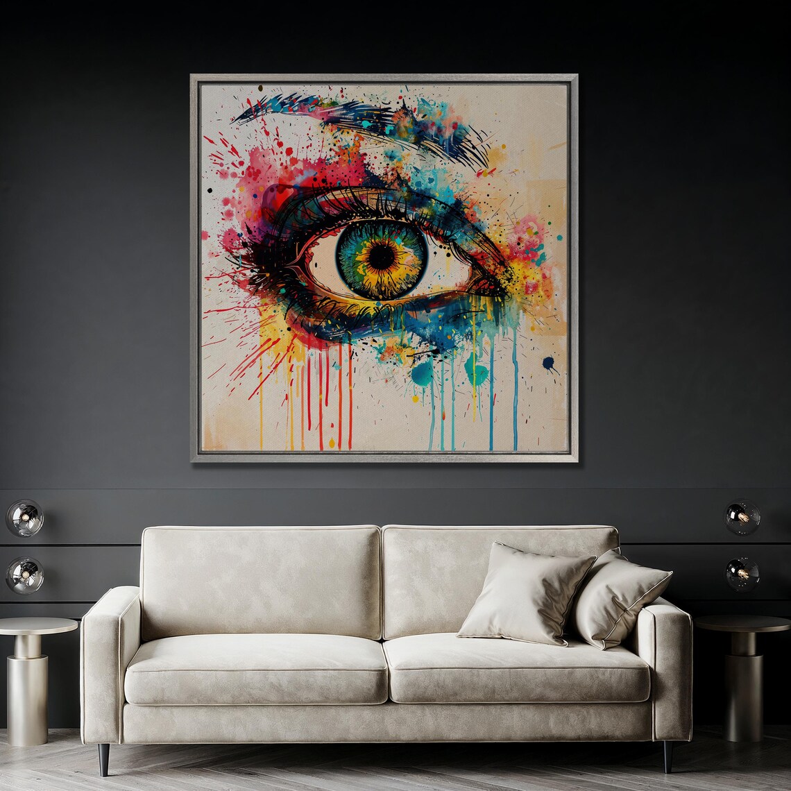 Colorful Eye Pop Art Painting Print, Abstract Decor - Image 5
