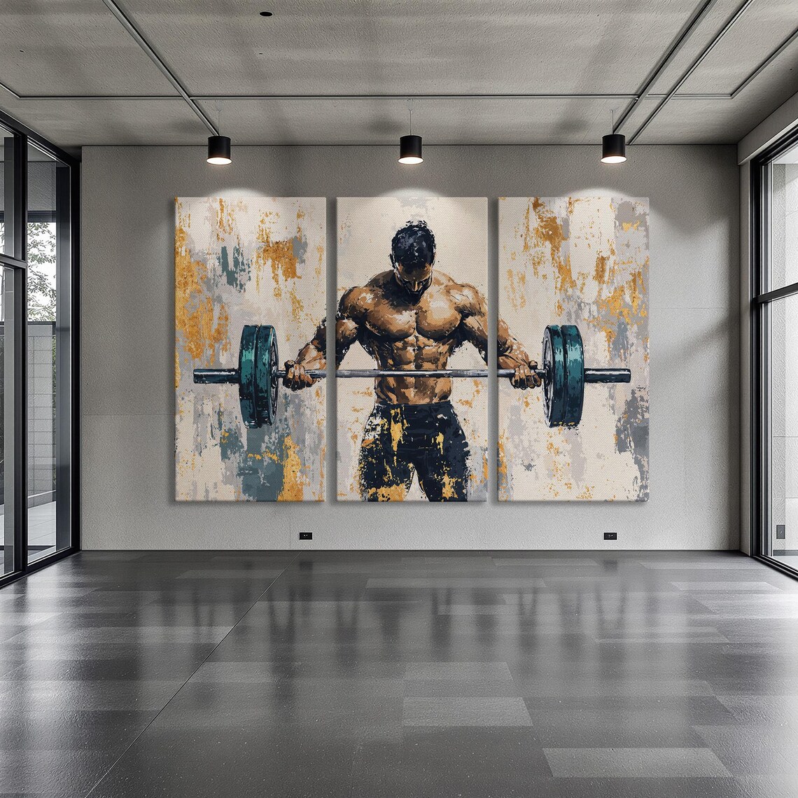 Muscular Man Lifting Weights, Fitness Wall Art Print - Image 6