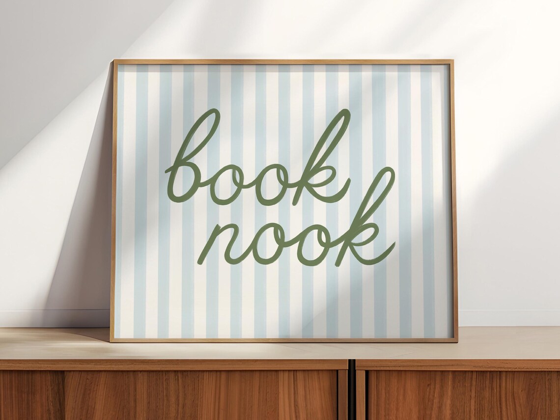 Book Nook Art Print, Bookish Decor for College Apartments